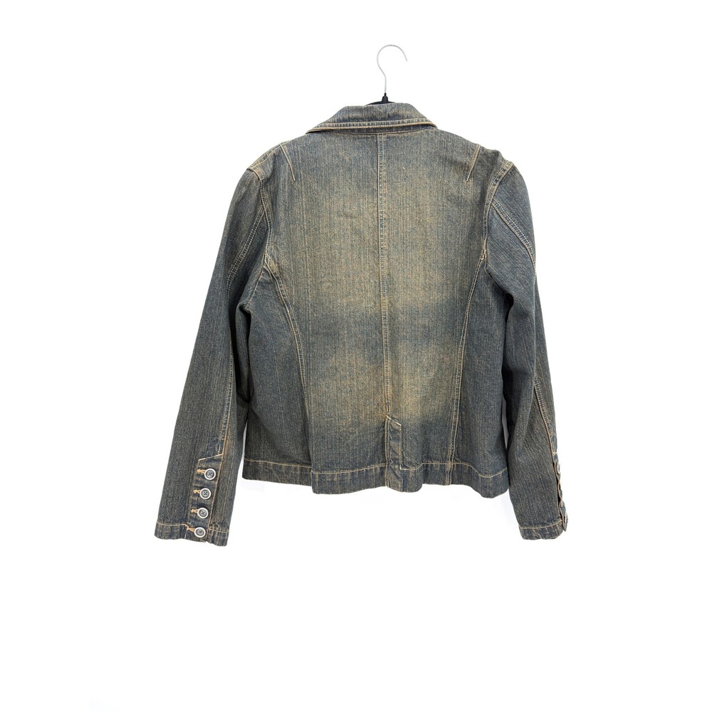 Duck Head Denim Blazer Women XL Blue Sandblast Wash Jean Jacket Utility Western